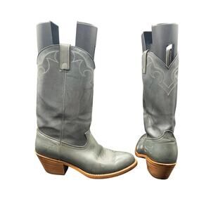 Dingo USA Gray Leather Western Cowboy Boots Men 9D Made in USA